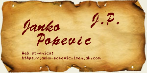 Janko Popević vizit kartica